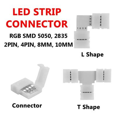 5 Stück 2 Pin 3 Pin 4 Pin 5 Pin T/L Form 8MM 10MM LED Streifen Verbinder für RGB SMD 5050 2835 LED Streifen Licht Verbinder