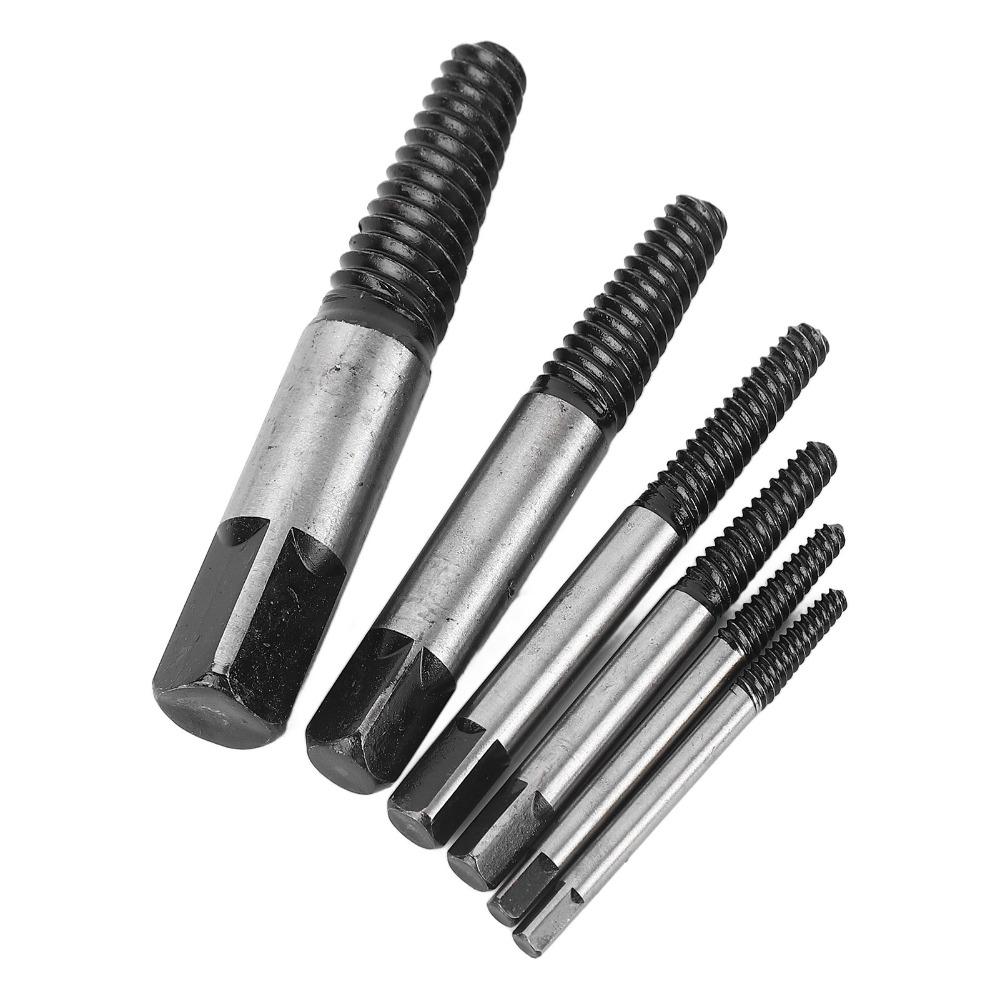 6 Pcs Steel Screw Remover Black Bolt Extractor Easy Screw Extractor Automotive