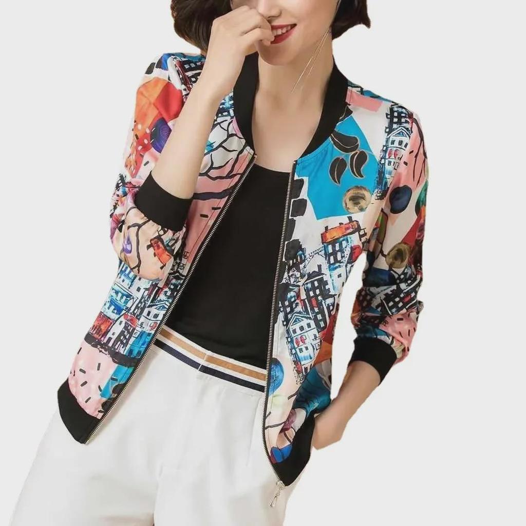 2025 Chiffon Printed Jacket: Women's Slim Spring/Summer Korean Sun Protection