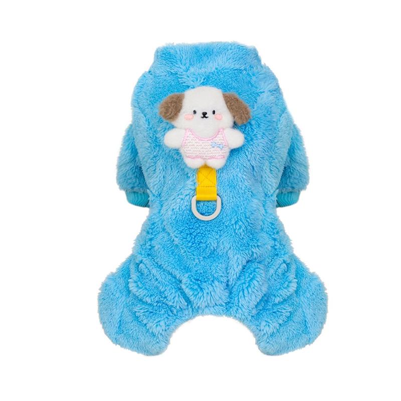 Собака Четырехлапая бархатная куртка Осень Зима Теплое пальто XL