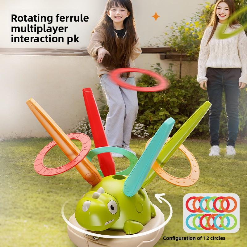 3-in-1 Dinosaur Sport Entertainment Game Toy Multifunction Rope Skipping Machine Ferrule Jump Rocket Launcher Outdoor Training