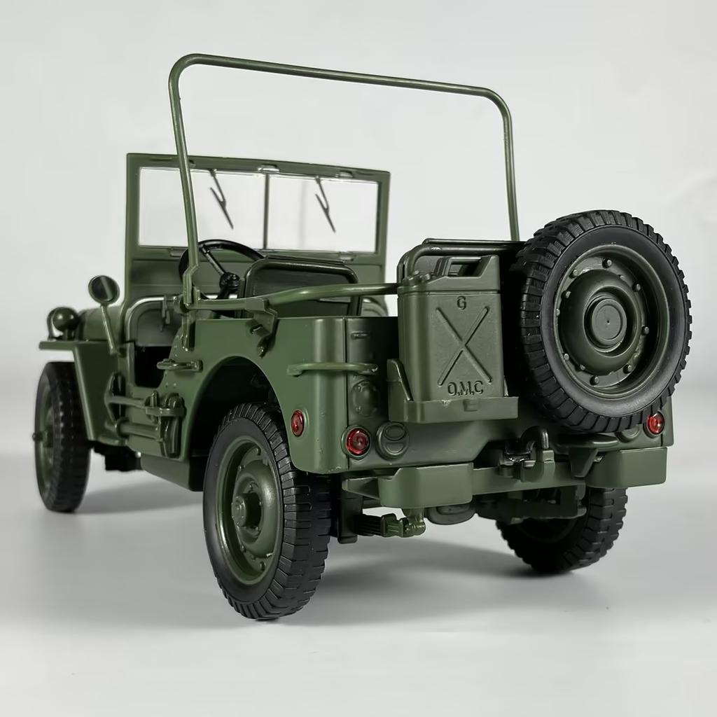 1:18 Willys GP Tactical Military Jeep SUV Alloy Metal Diecast Model Car Home Decoration And Collectibles Hobby Display Ornaments