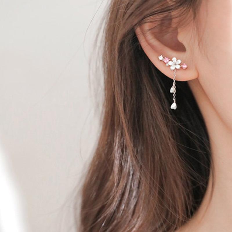 Simple Shell flower tassel earrings woman jewelry gift