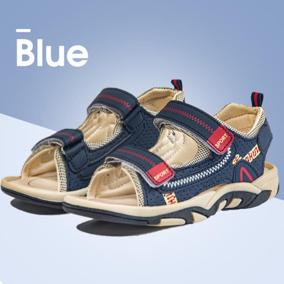 Kids Boys Walking Sandals Boys Summer Walking Sandals Kids Casual Unisex Toddler Slides Blue 8-9 Years