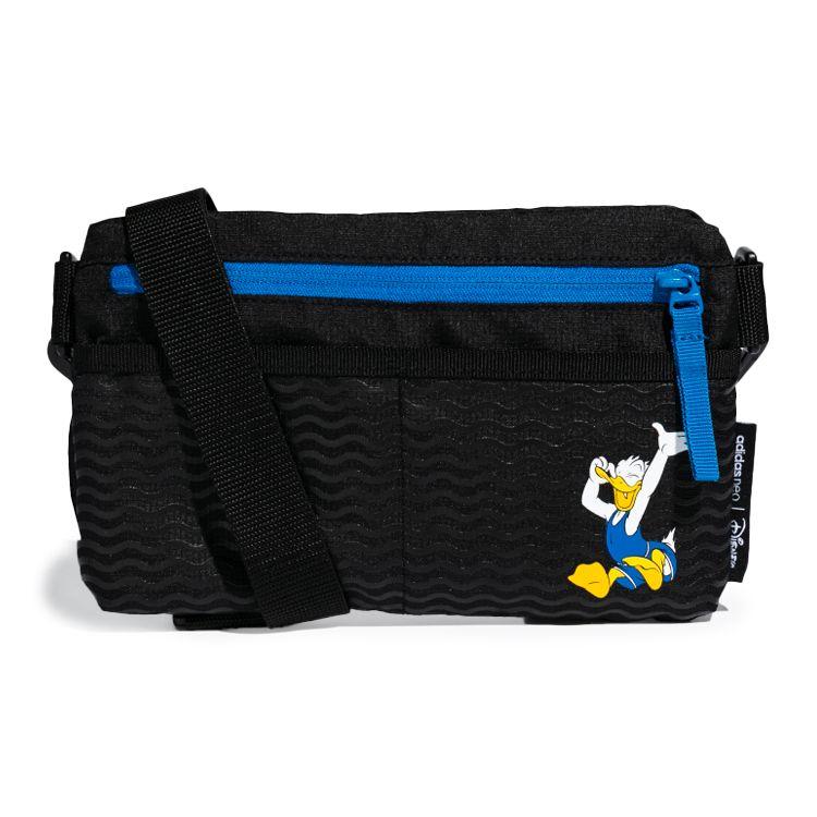 Adidas Neo Disney Donald Duck Print Polyester Shoulder Crossbody Bag Unisex bags Black GK3354 Black