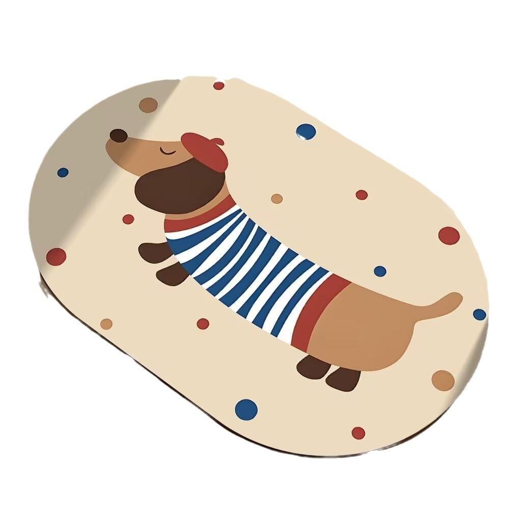 Dachshund Diatom Mud Floor Mat Toilet Toilet Non-Slip Foot Mat Bathroom Door Soft Absorbent Quick Drying Mat