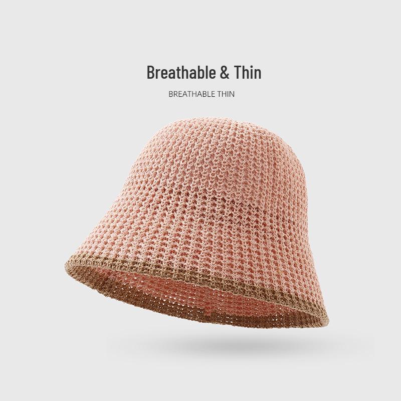 Korean Style Knitted Fisherman Hat for Women – Breathable, Versatile, Sun Protection, Small Face Effect
