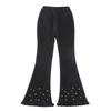 Girls' Micro-Flared Black Pants - Stylish & Warm for Autumn/Winter 2025