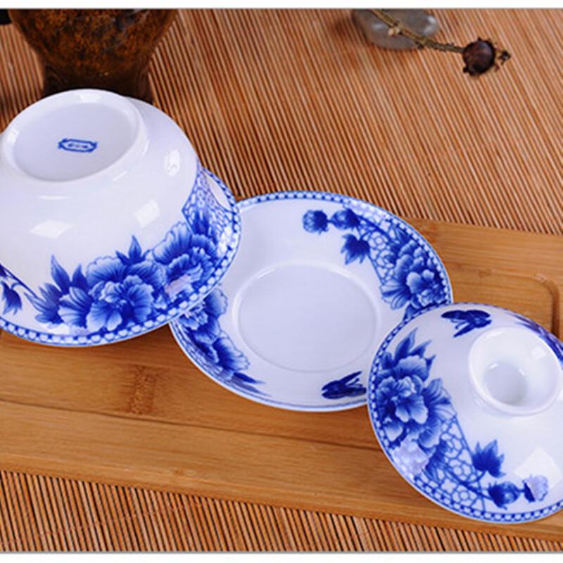 Shangqi Blue and White Porcelain Gaiwan Tea Bowl Set (2-Pack)