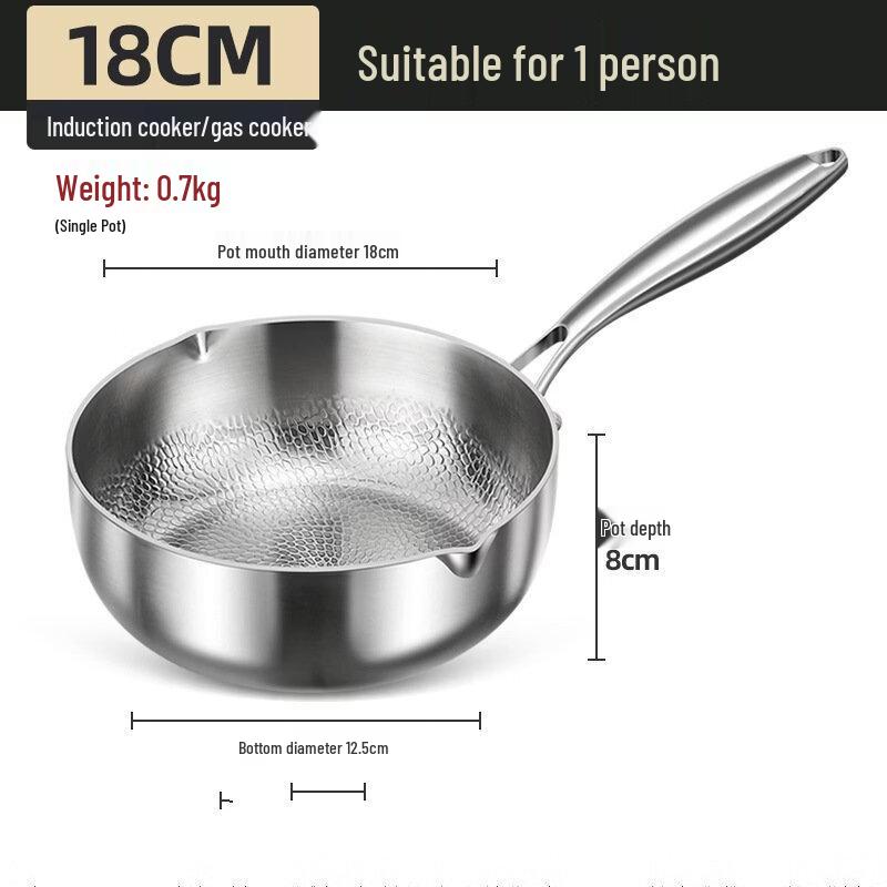 Wutuo 18cm Hammered Titanium Steel Frying Pan - 2-Piece Set 18cm