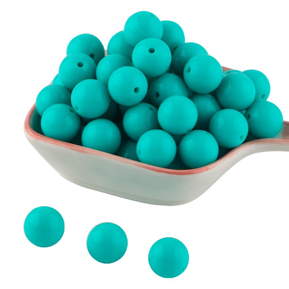 Kovict 24pcs/Lot  Silicone Bright Silicone Beads 15mm DIY Pacifier Chain Jewelry Bracelets Necklace Accessories