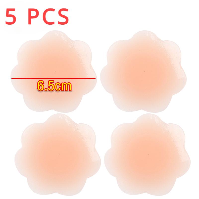 

5Pairs Women Invisible Silicone Nipple Covers Anti Slip Lift Up Breast Pads Ultra Thin For Wedding Party Daily Wear Breast Pads One Size