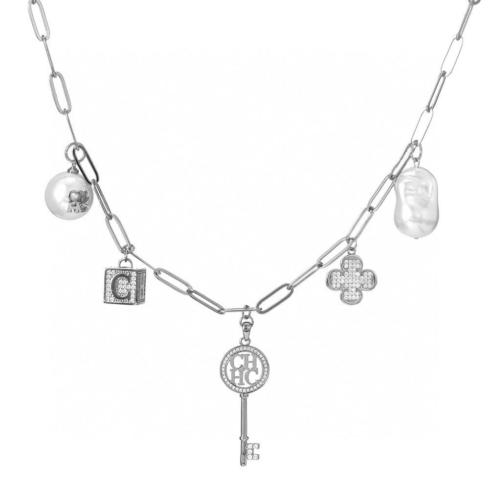 Elegant Zircon Collarbone Pendant Necklace with Multiple Elements