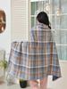 Thickened Plaid Flannel Blanket Shawl for Office