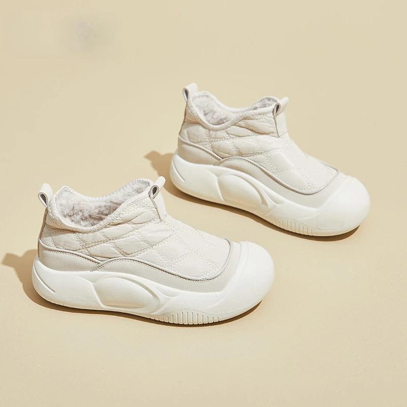 Fashion Winter New Snow Boots Ladies Warm Thick soled Shoes Comfortable velvet cotton boots Outdoor waterproof ladies shoes Mujer traf