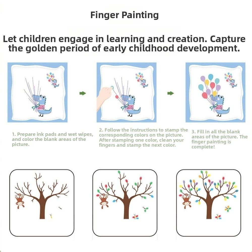 Cartoon Animal Drawing Coloring Books Creative Finger Painting Set Finger Art Drawing Book  Toddler