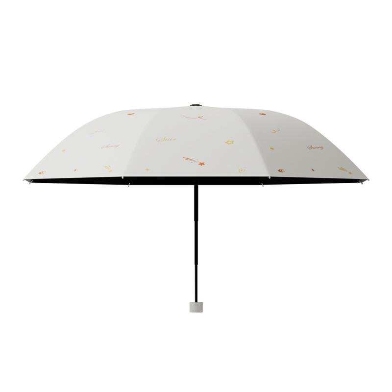 Sun umbrella Small fresh vinyl UV protection parasol Women's sunscreen three-fold umbrella Umbrella folding light