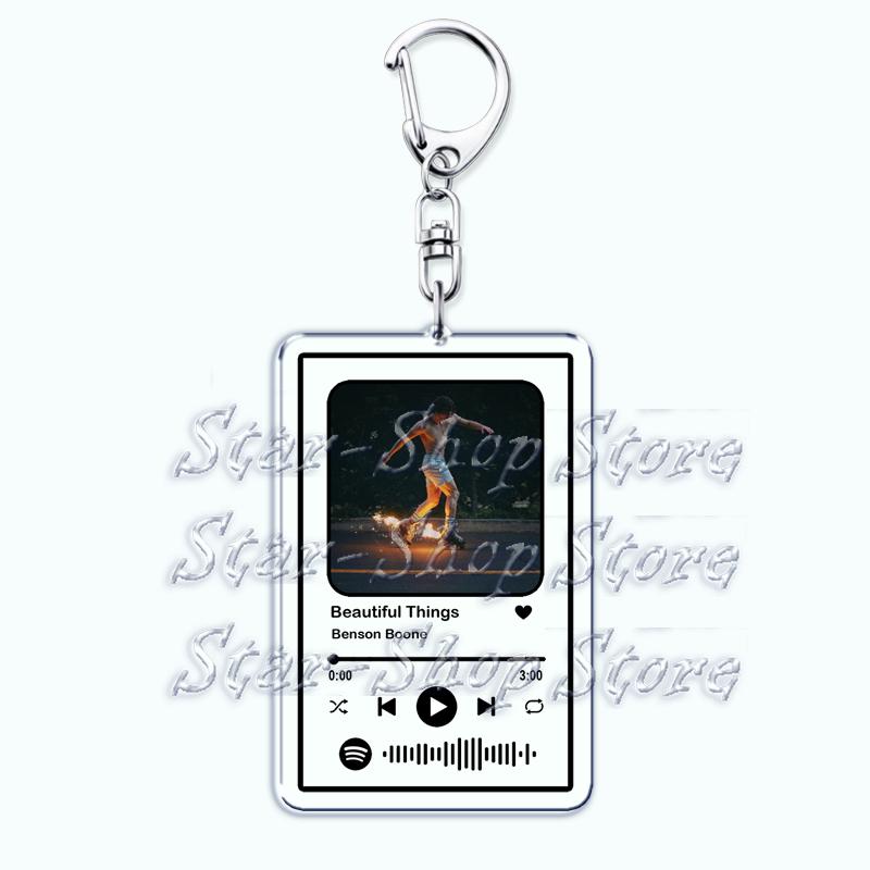 

Popular Music Keychains for Women Accessories Bag Beautiful Things Song Playlist Code Pendant Keying Jewelry Fans Friends Gifts