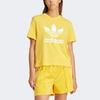Adidas Originals Letter Logo Printed Round Neck Short Sleeve Drop Shoulder T-Shirt Women T-Shirt Yellow IN8438