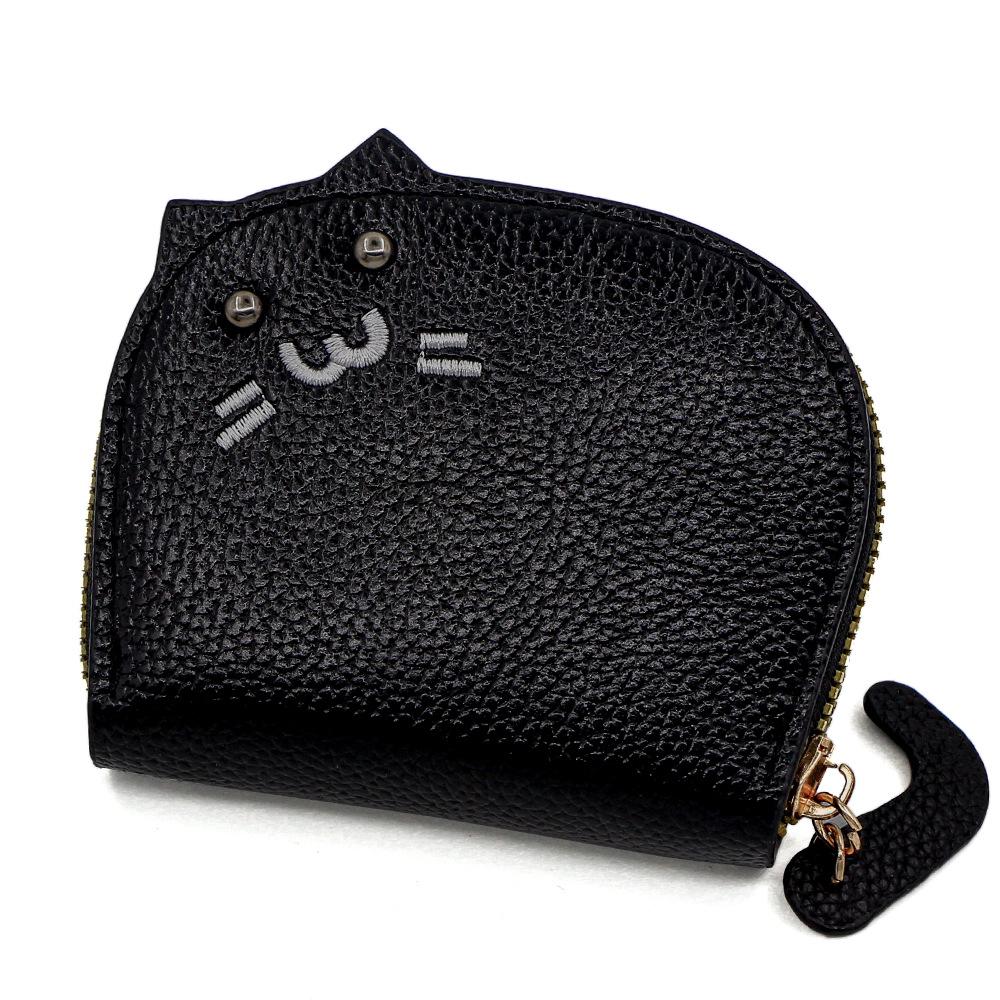 Women's Cute Internet-Style Cat Crossbody Card Holder: Multi-Slot, Large Capacity Cartoon Coin Purse