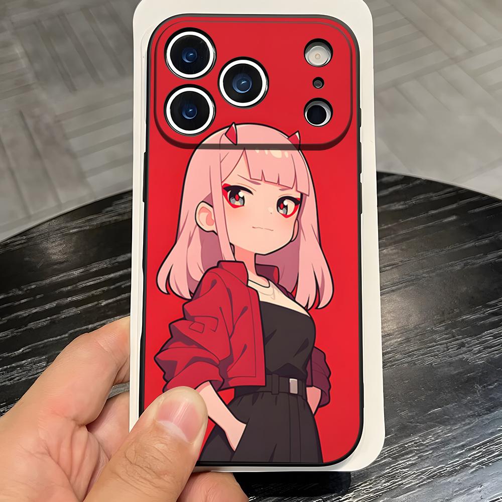 Zero Two Darling In The FranXX Anime Phone Case For IPhone 17 Pro Max 16 15 14 Pro Max 13 11 X Xs Xr 8 7Plus Silicone Cover