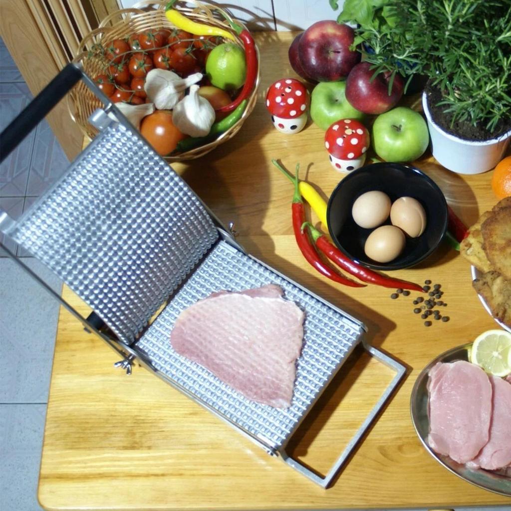 Batticarne Manuale Strumento per Ammorbidire la Carne di Manzo Veloce Produttore di Cotolette Acciaio Inossidabile Batticarne per Bistecche Cucina BBQ Produttore di Hamburger di Manzo