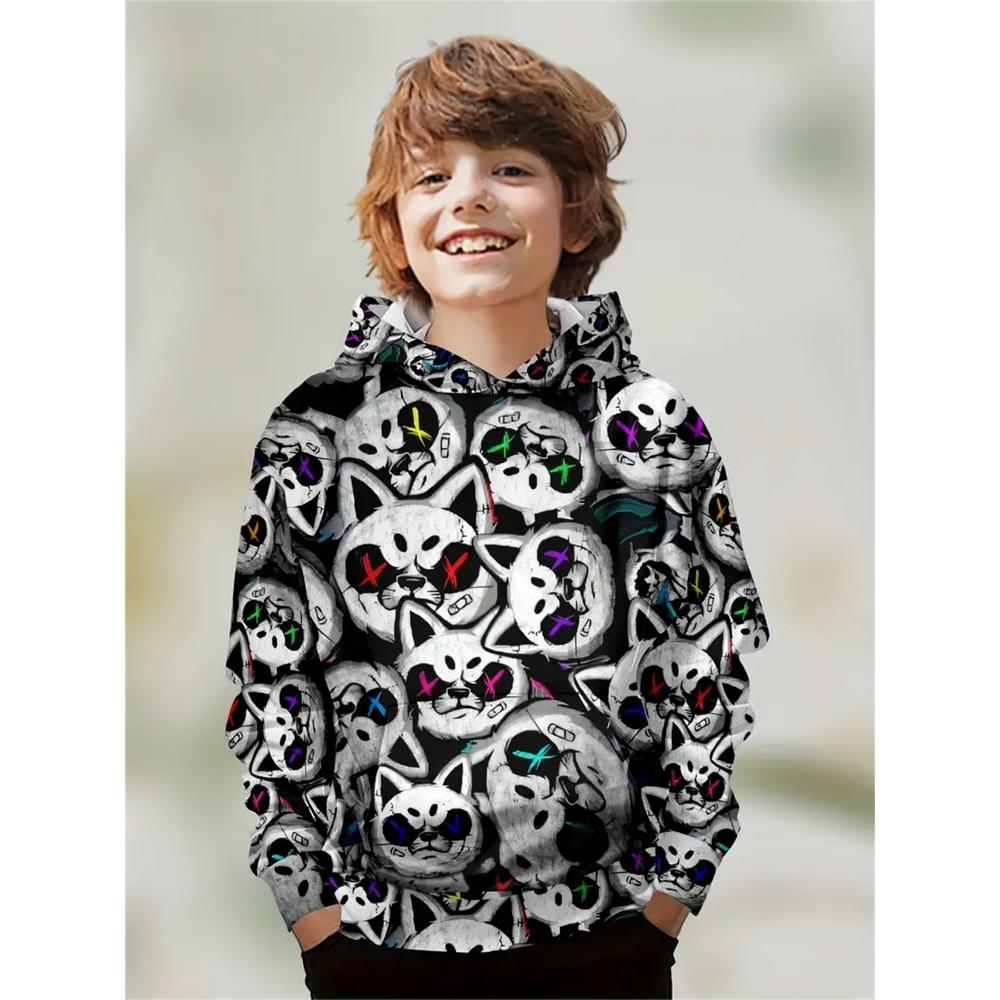 Child Sweatshirt Boys' Fashion Motocross Racing 3D Printed Casual Hoodie Long Sleeve Polyester Sport Tops Pullover Kids Clothes