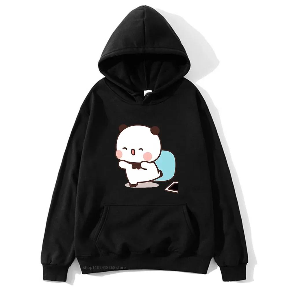 Cute Dudu Is Welcome Home Bubu Hoodies for Women Cute Panda Bears Sweatshirts Couple Clothes Men Kawaii Girls Pullover