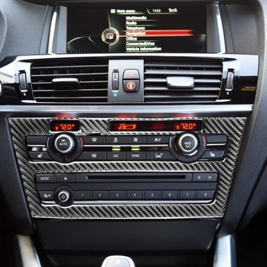 Neue Innere Mittelkonsole CD-Panel Kohlefaserabdeckung Für BMW X3 F25 X4 F26 2011-2017