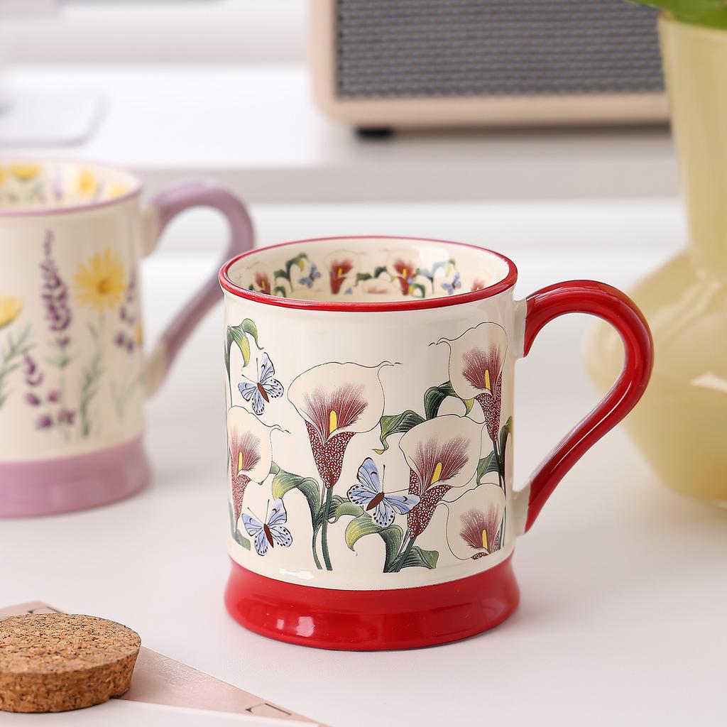 Internet-Berühmtheit Blume Keramiktasse, Vintage Blume Becher, Kaffeetasse, hochwertige Wasserbecher, Paar Souvenir Geschenk