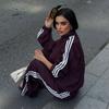 2026 New Striped 3 Stripe Track Suit for Women Zip Up Jacket High Waist Wide Leg Pants 2 Piece Set