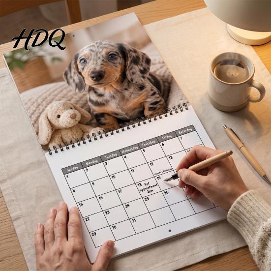 2027 Wall Calendar Dachshund Dog Calendar 12 Month Hanging Planner Jan Year Planner 2027-Dec Theme for Home Office Organizing Planning Themed Decor