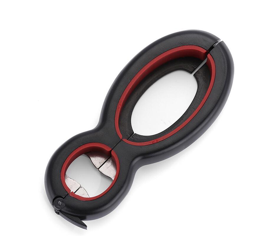 6-in-1 Multi Opener, Jar Gripper Bottle & Can Opener Tool, Non-Slip Easy Open Lid Remover for Seniors, Weak Hands