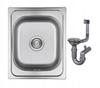 Fregadero de cocina de acero empotrado Orion 40x50 + sifón