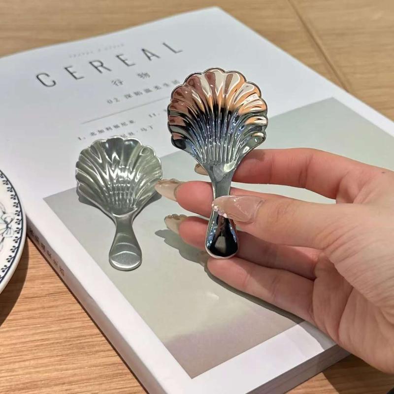 1/2/3Pcs Shell Tea Spoon Stainless Steel Stirring Sundae Coffee Tea Spoons Dessert Stirring Coffee Supplies Mini Small Coffee