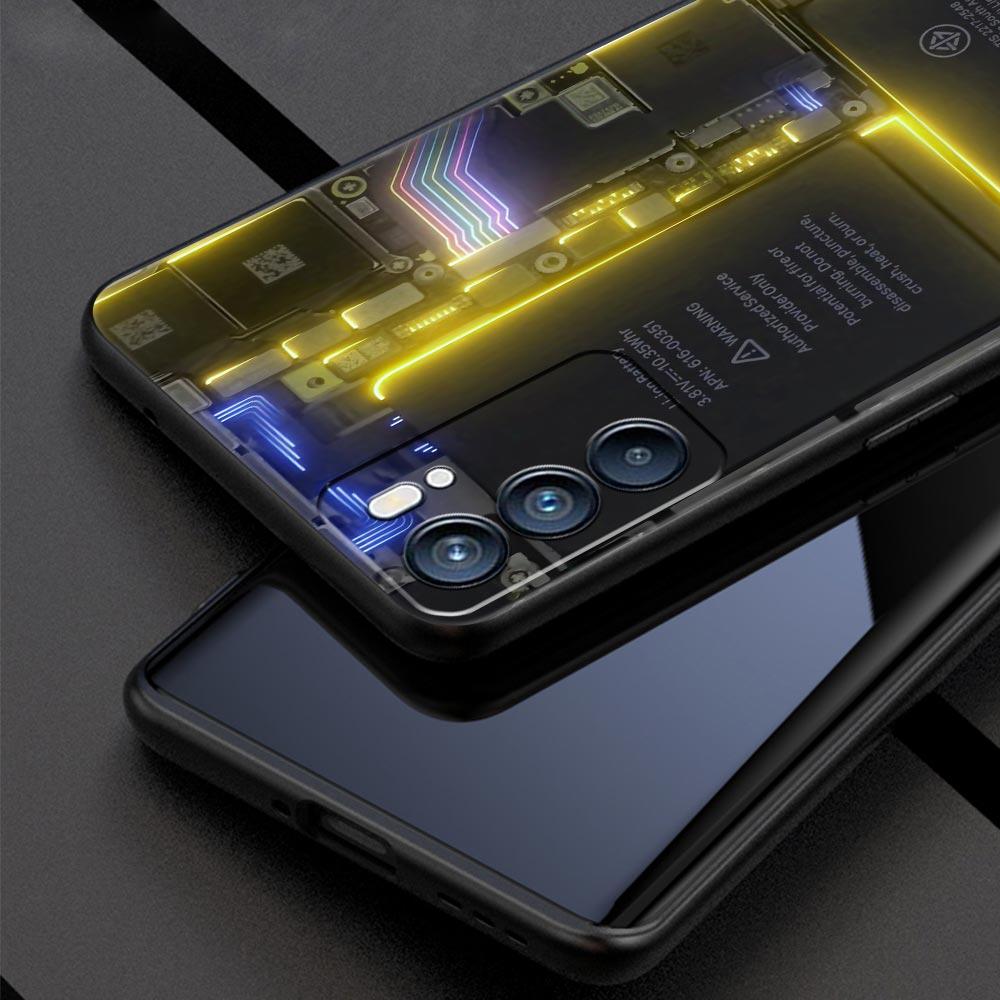 Handyhülle mit Hauptplatinen-Motiv für Oppo Reno 13, 12, 11, 10, 7, F, Find X5, X6, A98, A80, A79, A78, A57, A54, A31, A17 Pro 5G (weiches TPU)