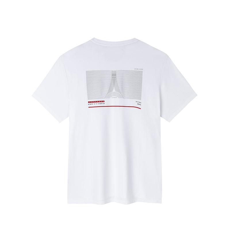 Anta Comfortable Straight-Cut Crew Neck Pullover Short Sleeve T-Shirt Men Tops Pure-White 152437145-1