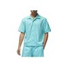 Jordan Solid Color Loose-Fit Casual Single-Breasted Short Sleeve Shirt Men Tops Blue DX9682-464