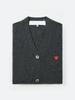 Unisex V-Neck Heart Kawakubo Wool Cardigan Sweater