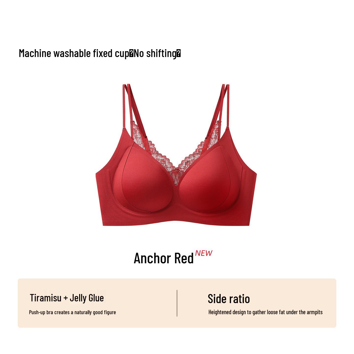 Seamless Invisible Push-Up Lace Bra with Side Support L 36/80ABC