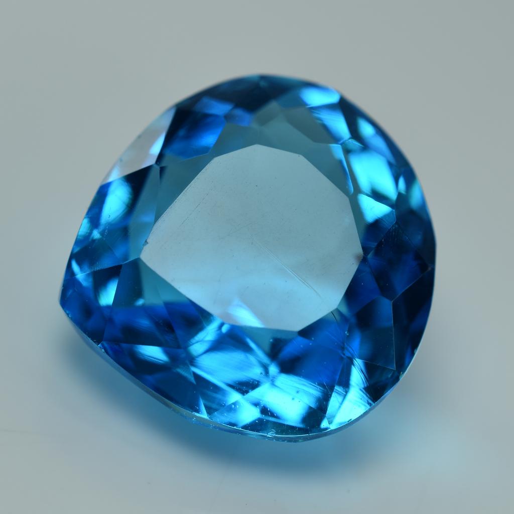 18.30 Ct Lab-Created Pear Ocean Blue Aquamarine   Loose Gemstone A++