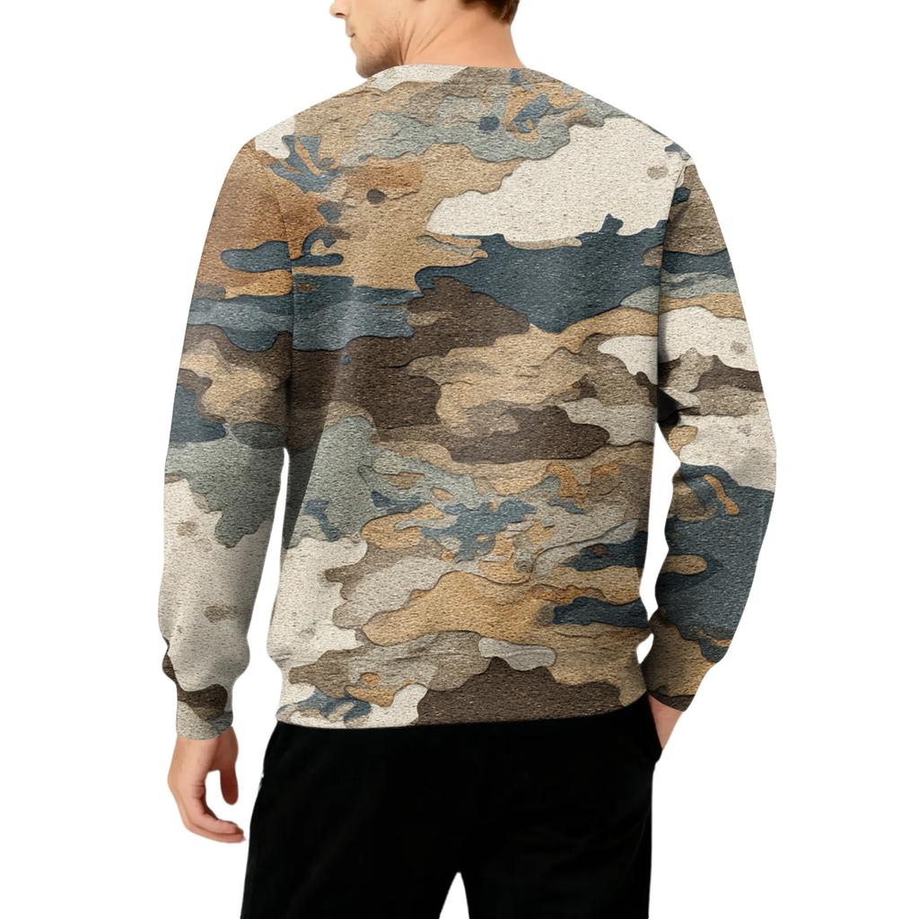 Men's Round Neck Fleece-Lined Thick Warm Sweatshirt