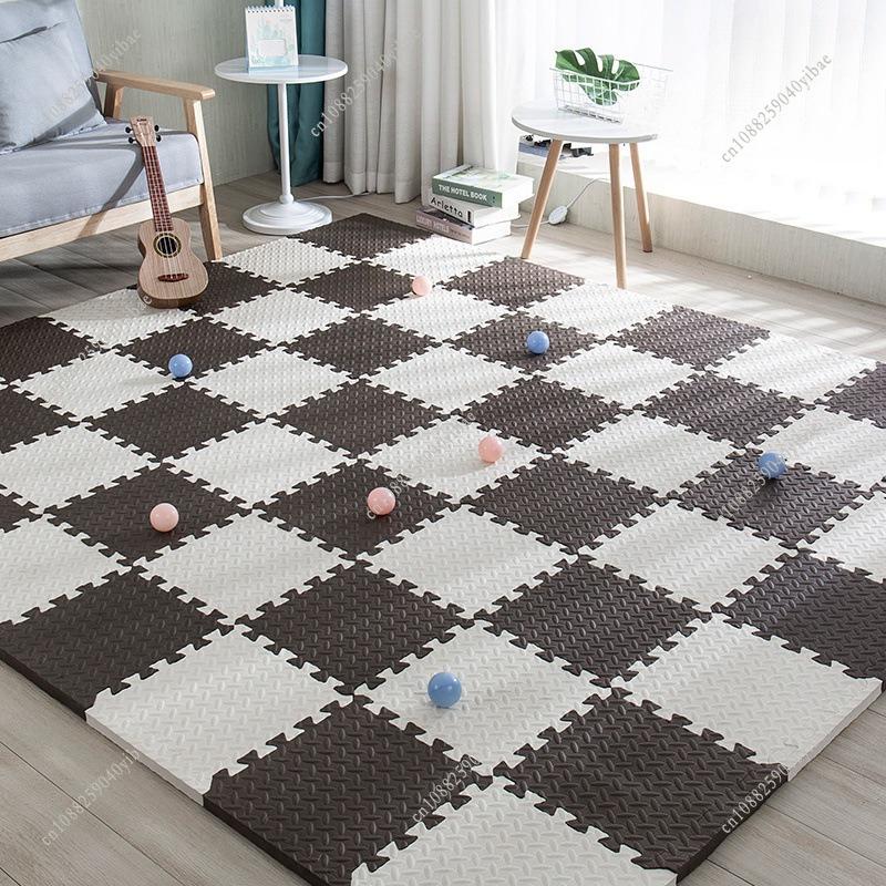 12Pcs Interlocking EVA Foam Floor Mats 30*30CM Puzzle Flooring Tiles Non-Slip Cushioned Mat Yoga Fitness Mat for Home Gym Use