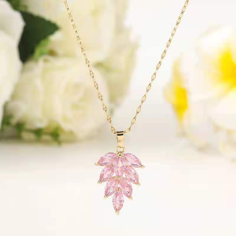 Necklace Leaf Shape Light Luxury Simple Valentine'S Day Gift Girlfriend Girlfriend Must Choose