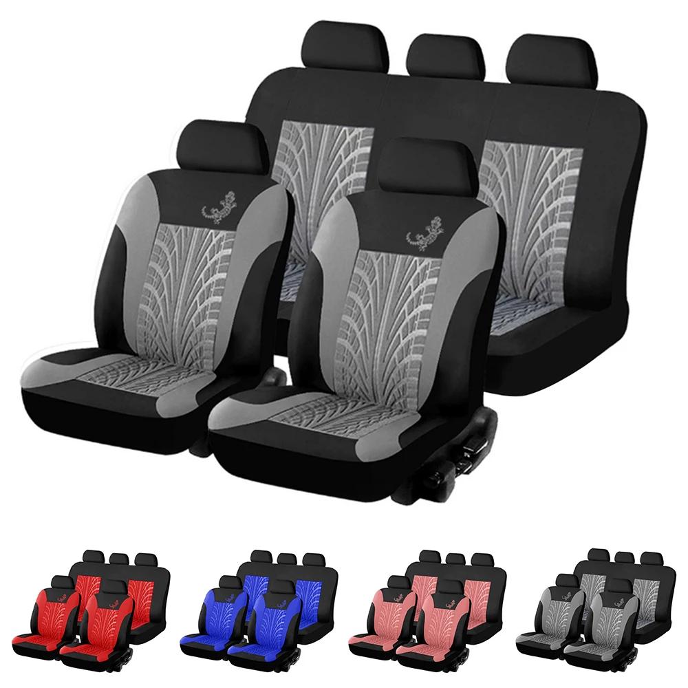 Car Seat Covers Set Universal Fit Most Cars with Butterfly Pattern Tire Track Detail Styling Protector Covers for the Car Amagi