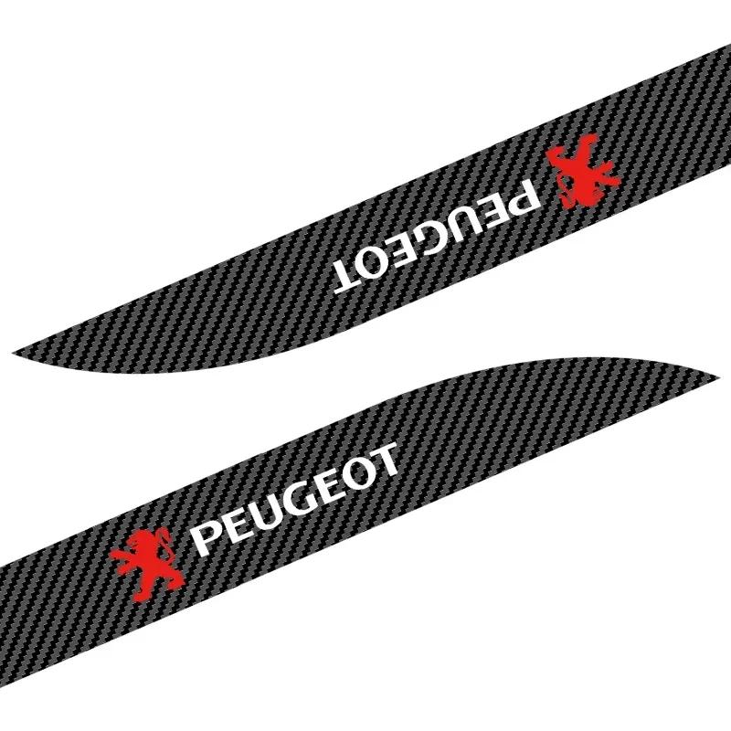 2 stuks Koolstofvezel Auto Deur Zijskirt Drempel Strip Sticker Decals Styling Voor Peugeot 206 307 308 3008 207 208 407 508 2008 5008 107