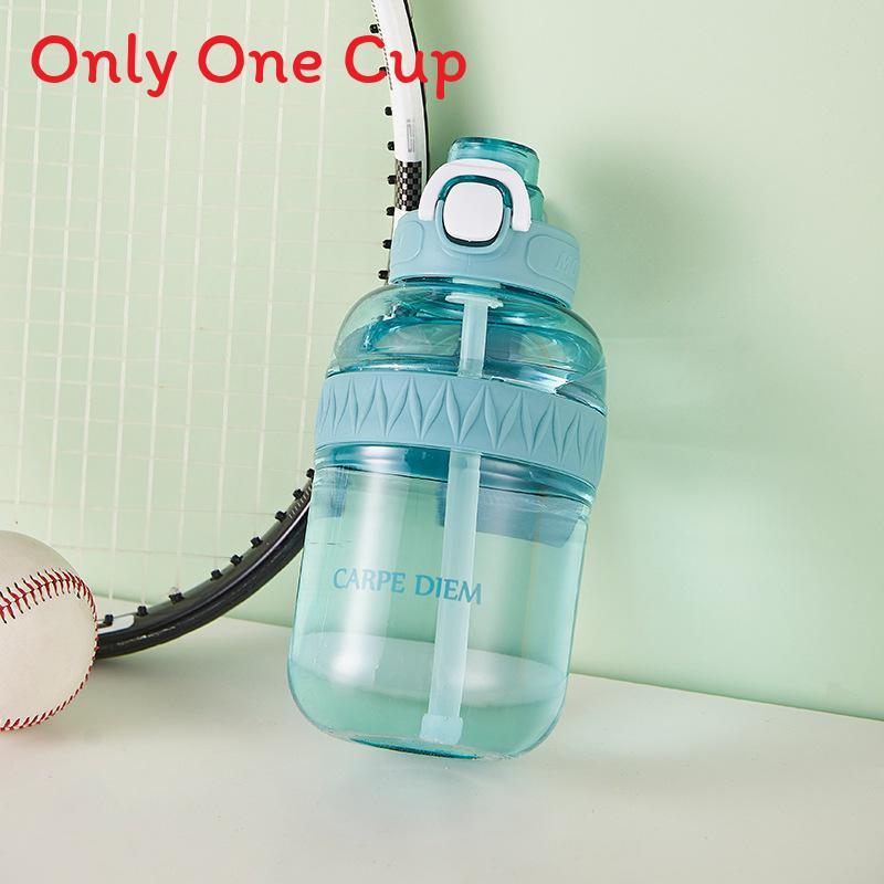 

Summer Sports Water Bottle For Students With Leakproof Straw Cap And Anti Shock Pp Material 800ml синій
