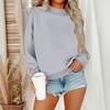 Dame Vintertopper Dame Langermet Genser Casual Løstsittende Pullover Fleece Topper