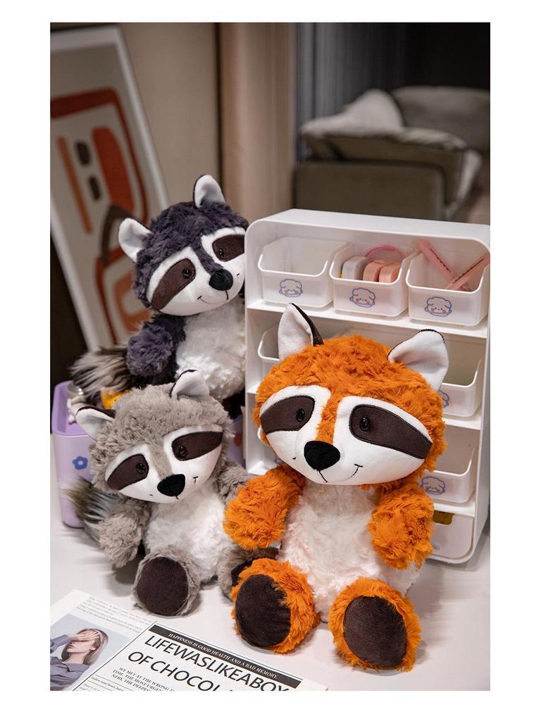 Fox & Raccoon Plush Toy - Realistic Wild Animal Sloth Doll Birthday Gift