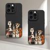 Puppy family pattern mobile phone case suitable for iPhone 17 16 15 14 13 12 11 Pro/ Max /Plus anti-fall and shockproof